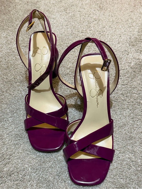 Jessica Simpson Shoes - Jessica Simpson Plum Patent Strappy High Heel Sandals